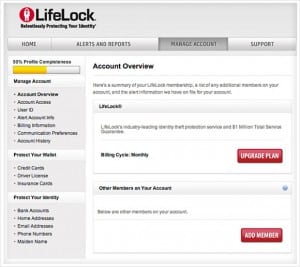 Lifelock notifications and reports